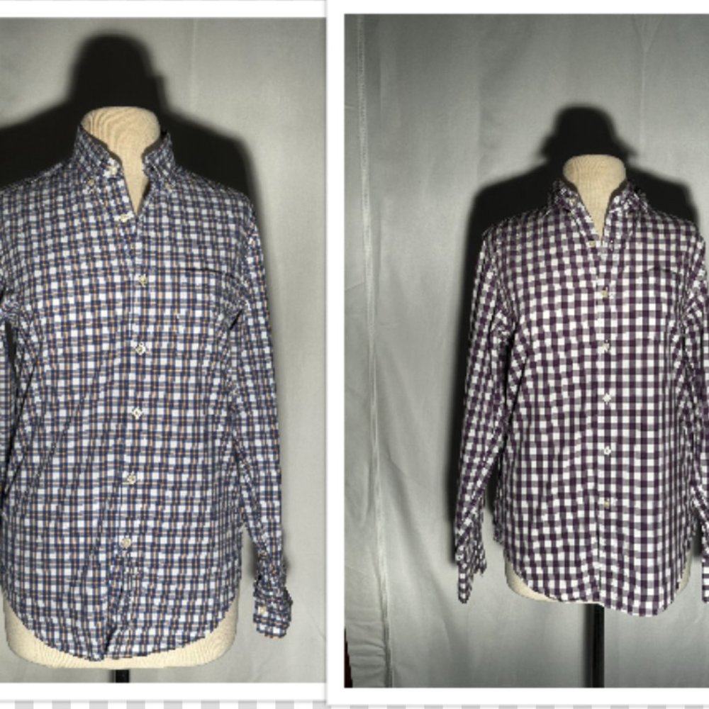 BUNDLE Blue and Purple Mens J. Crew Buttoned Down Shirts Size XS and S
